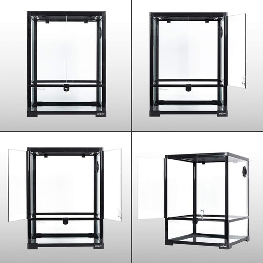 BioView™ Front-Opening Reptile Enclosure – Glass Terrarium with Top Ventilation
